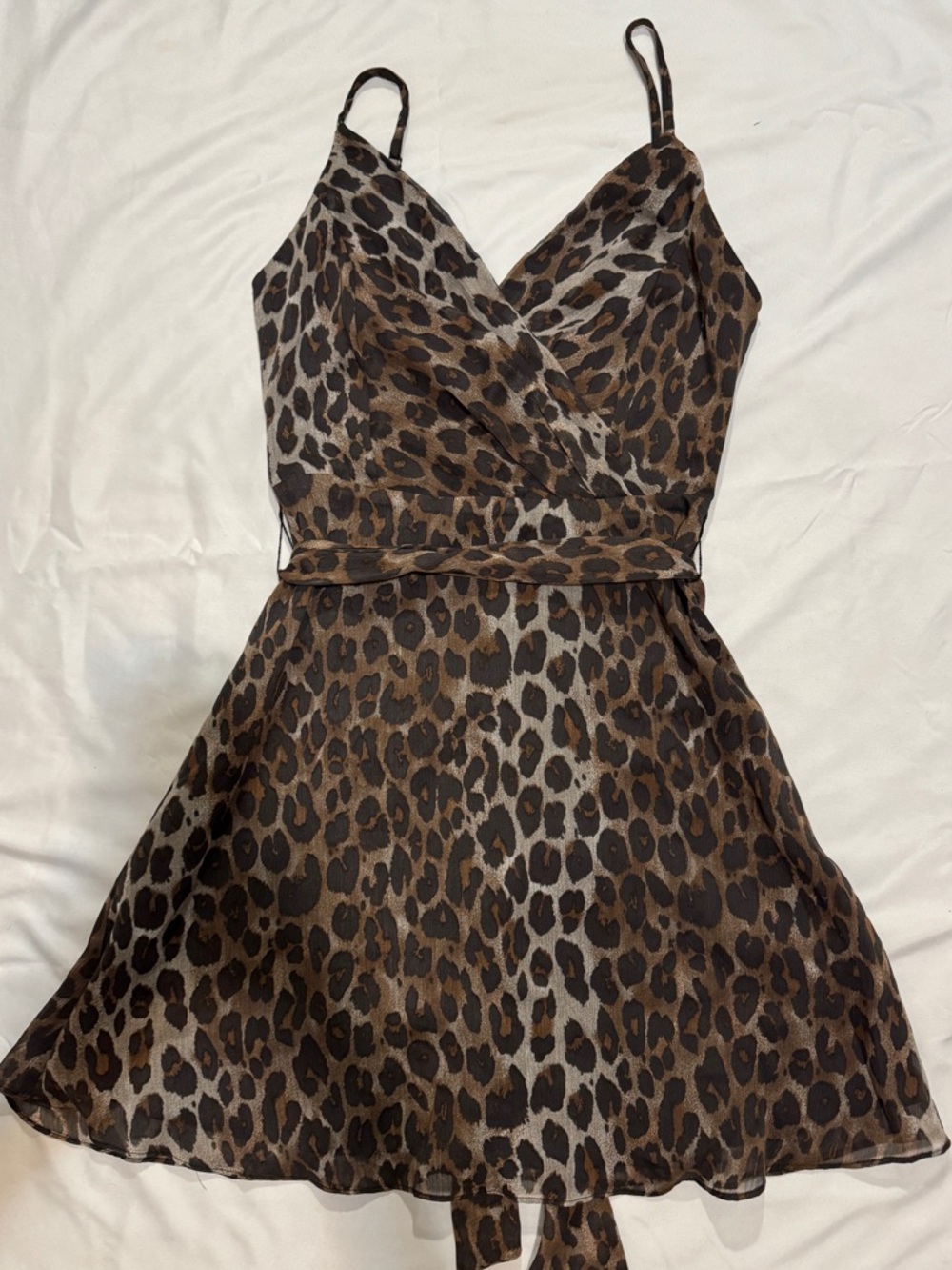 Forever 21 Black and Brown Leopard Print A-line Dress
